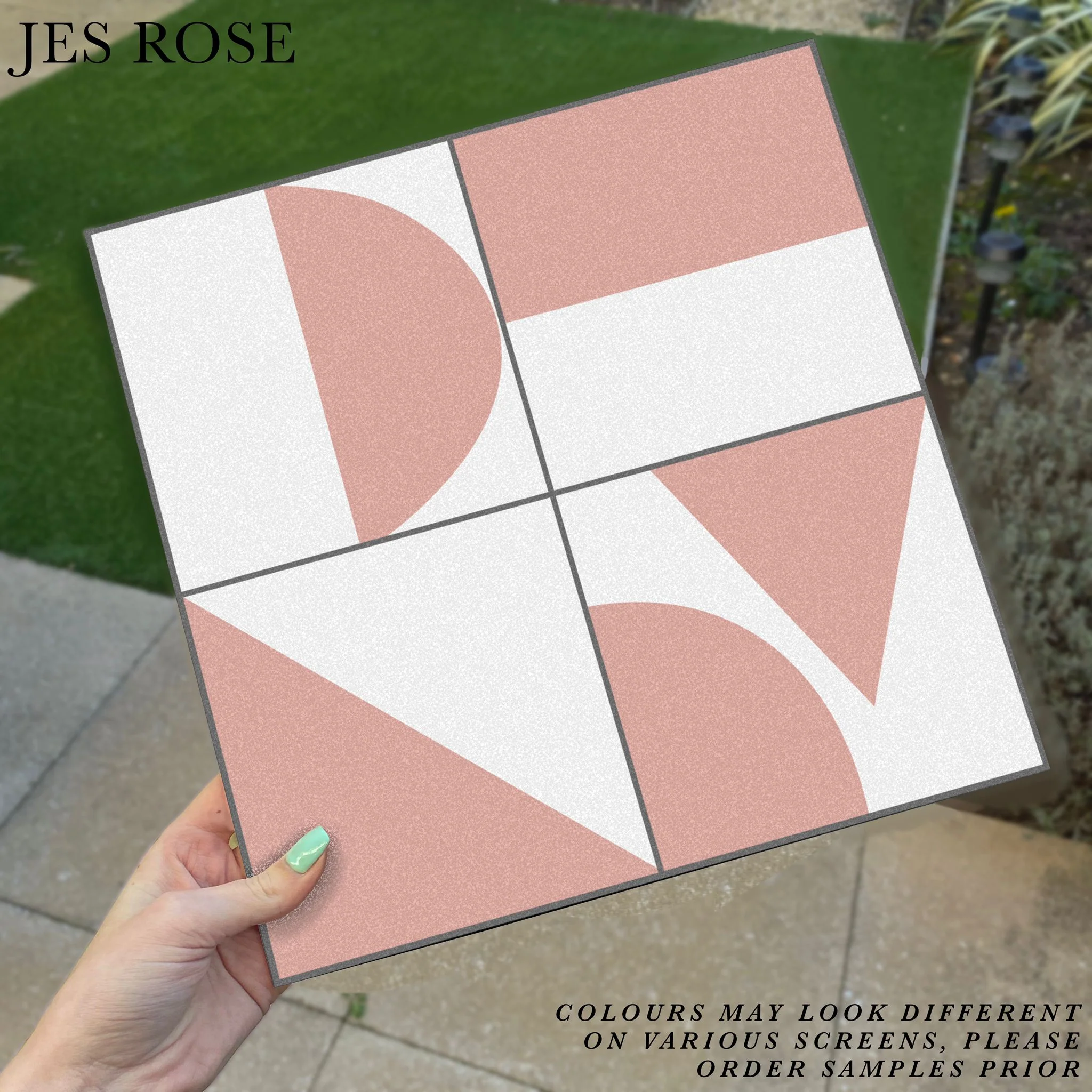 Abstract Geometric Pink Premium Peel & Stick Tiles