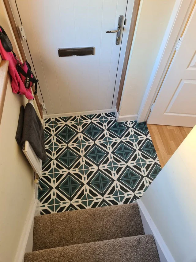 Aztec Teal Premium Peel & Stick Tiles - Image 5