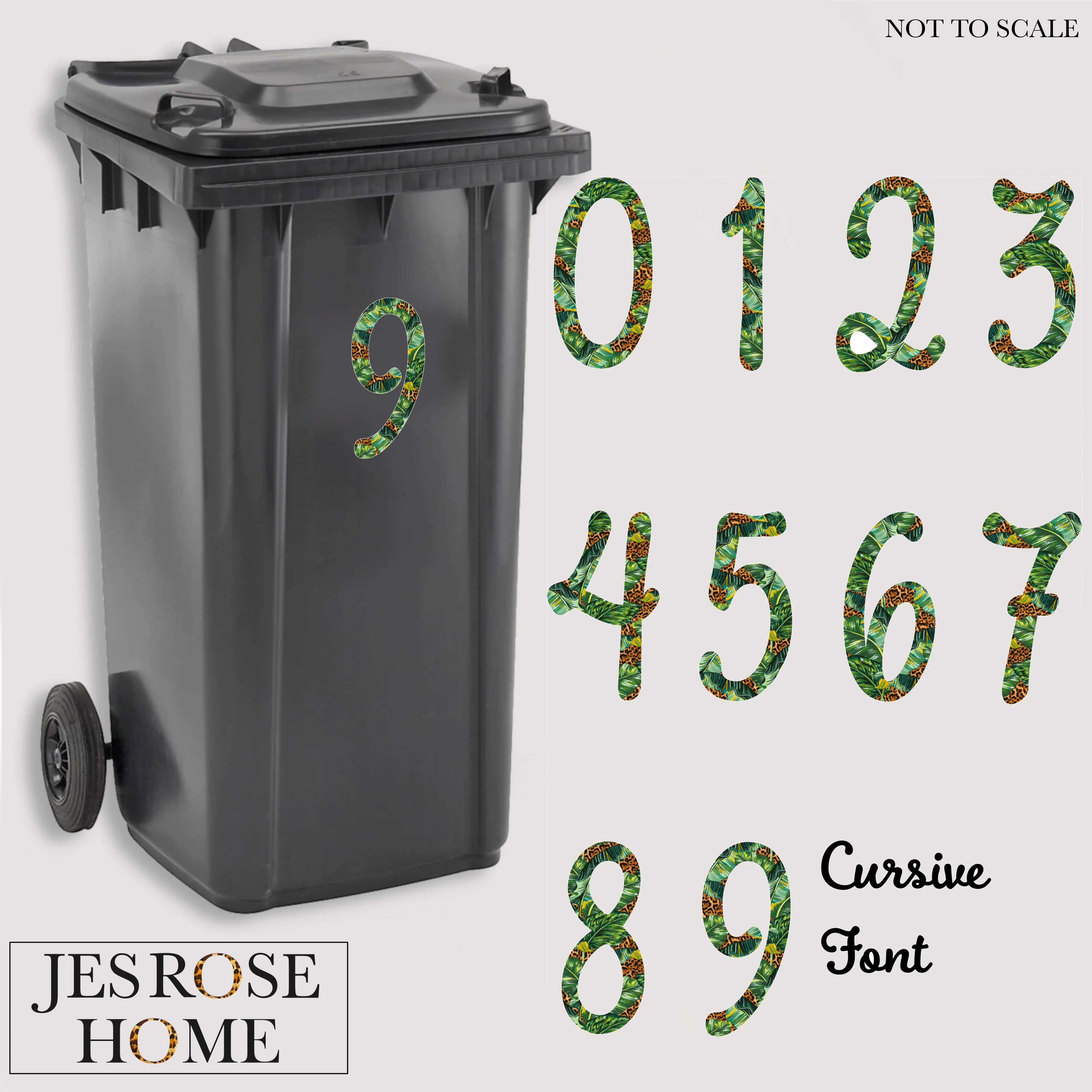 Banana Leaf & Leopard Number Decal