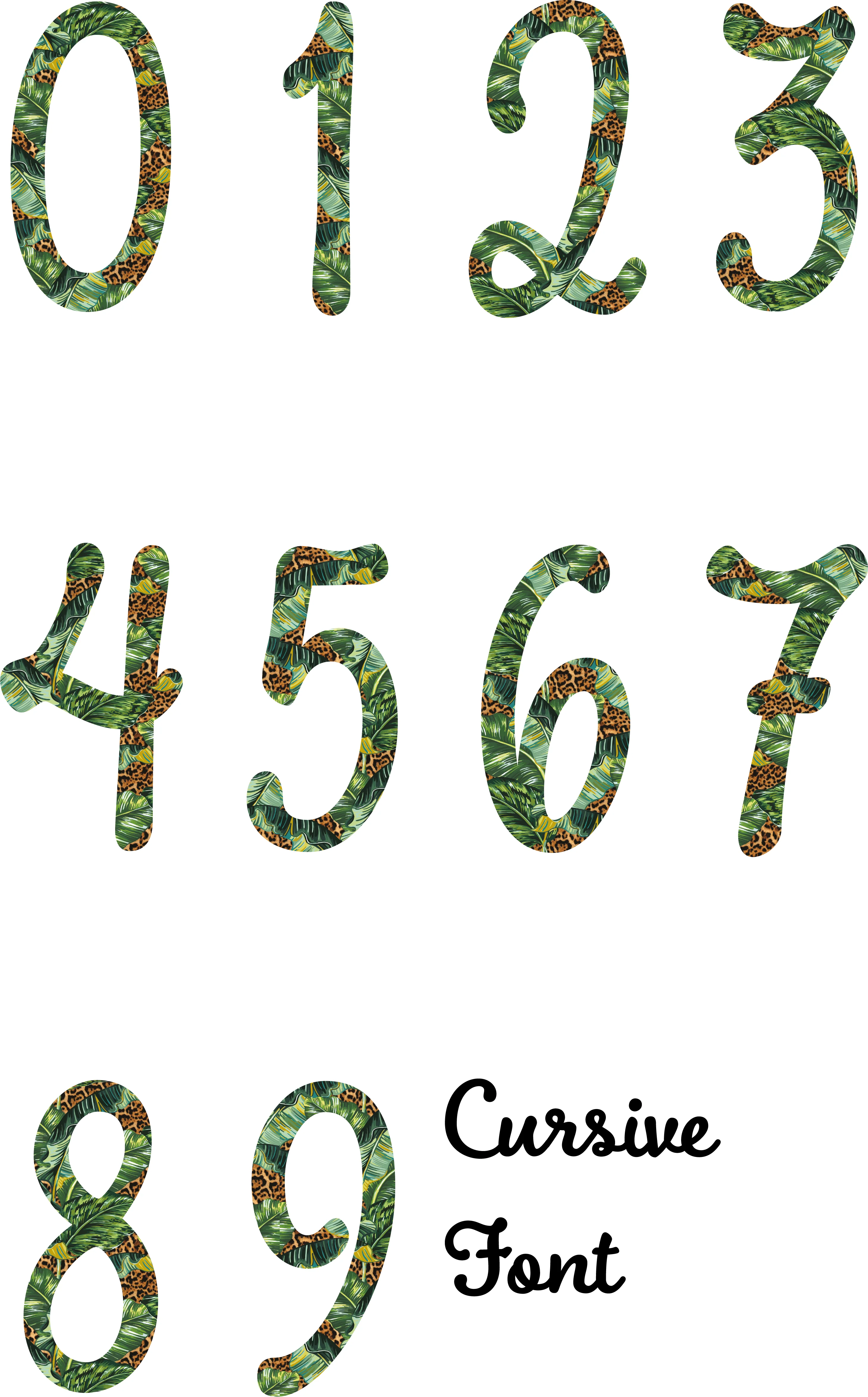 Banana Leaf & Leopard Number Decal - Image 3