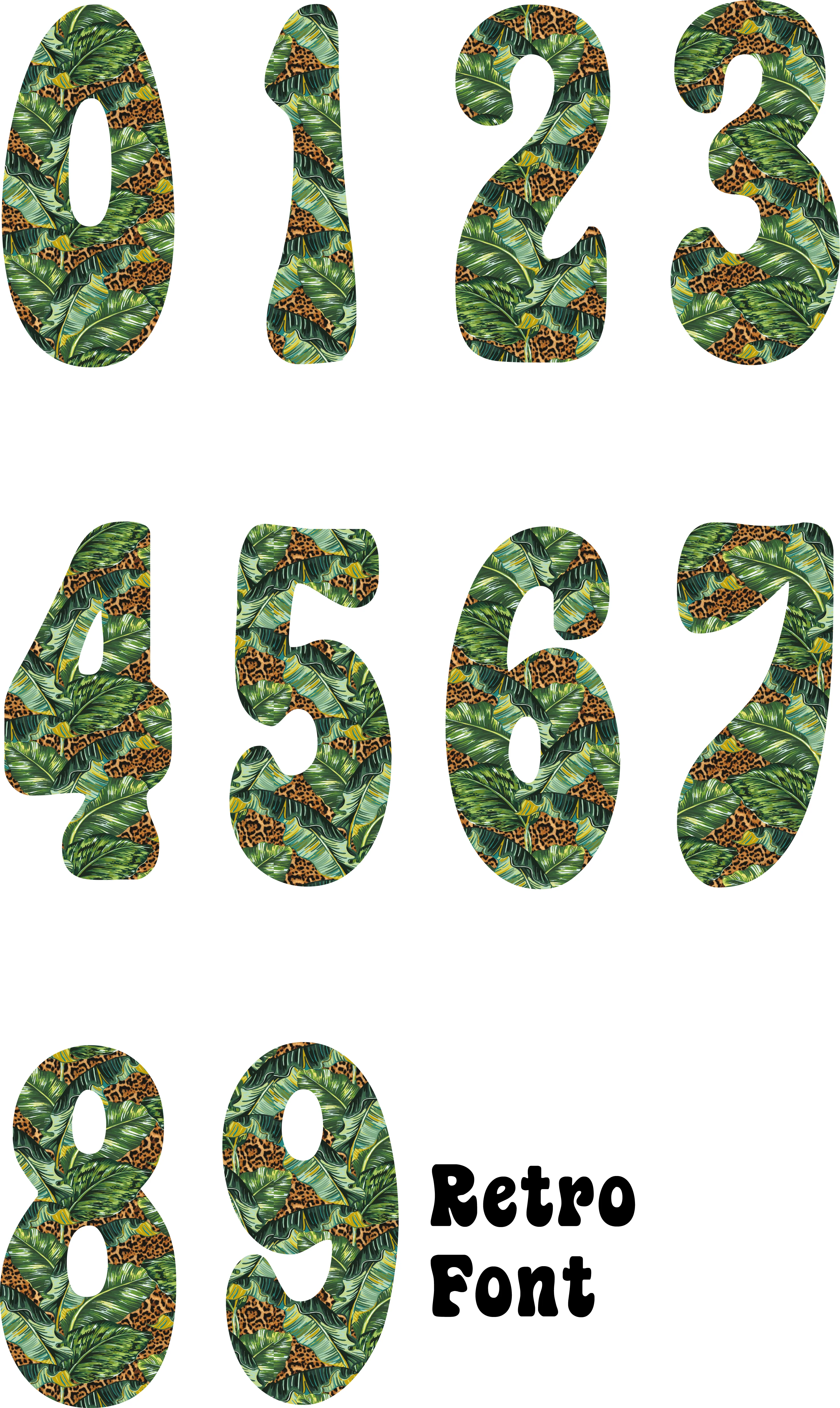 Banana Leaf & Leopard Number Decal - Image 5