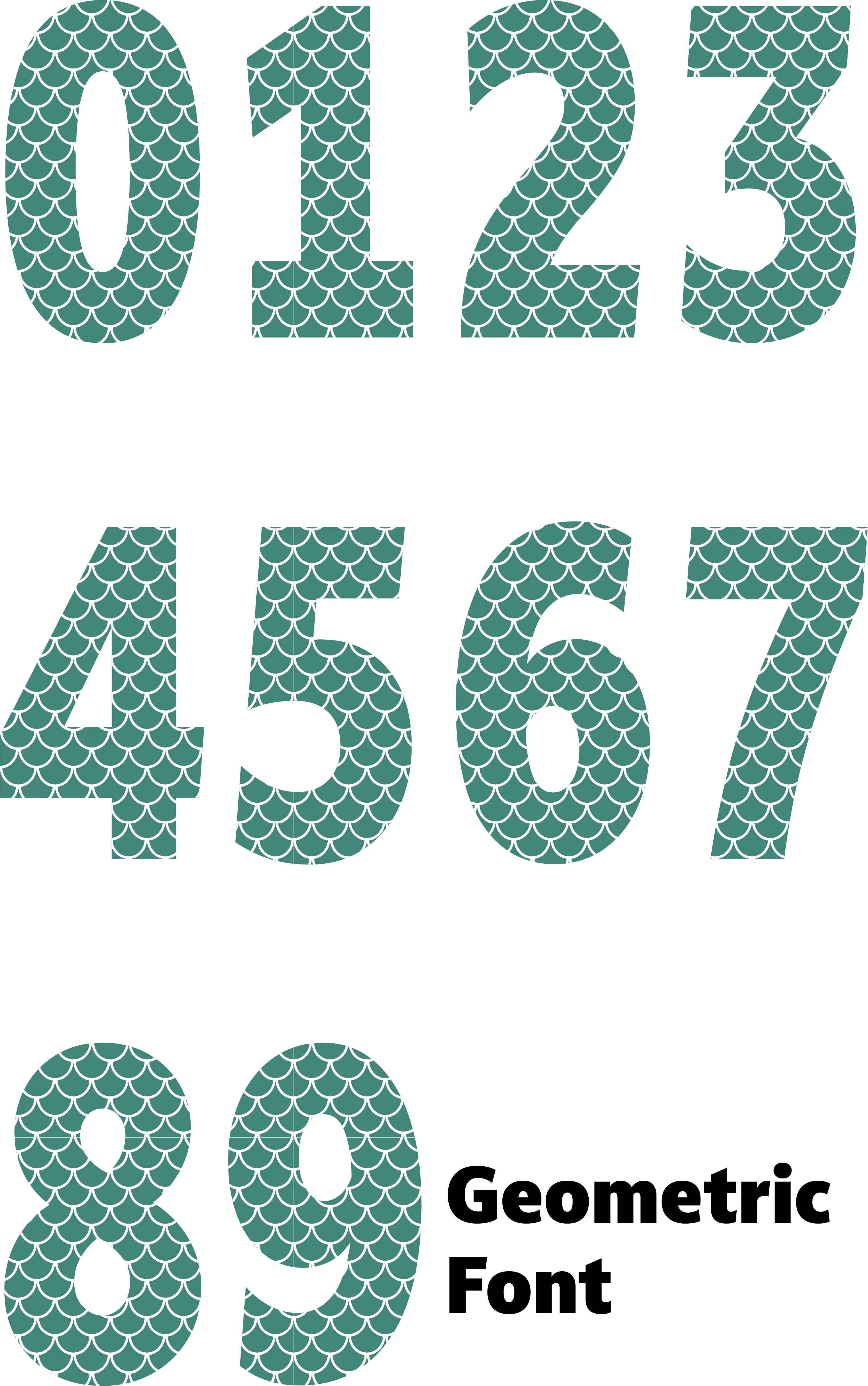 Fish Scale Tiles Green Number Decal - Image 3