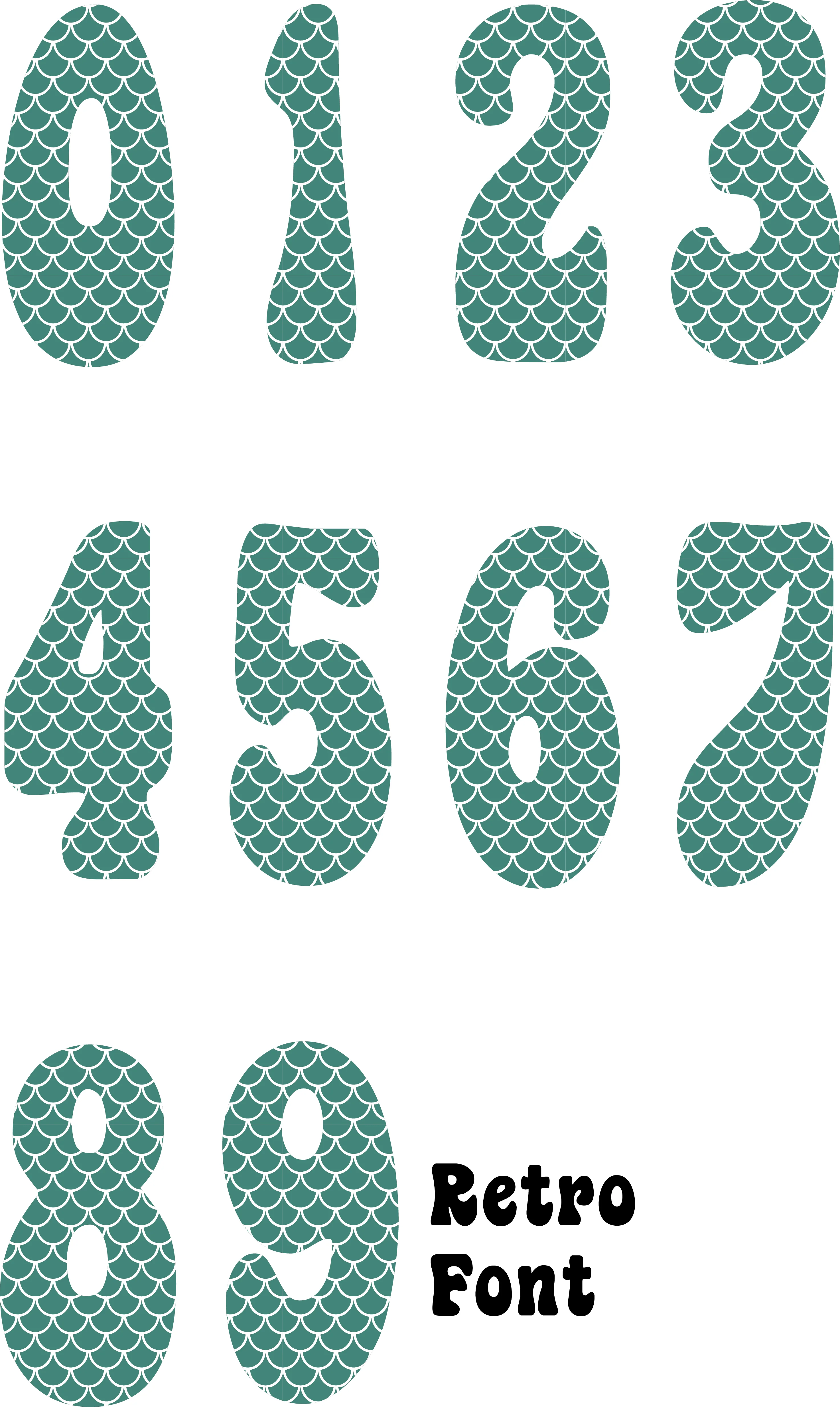 Fish Scale Tiles Green Number Decal - Image 4