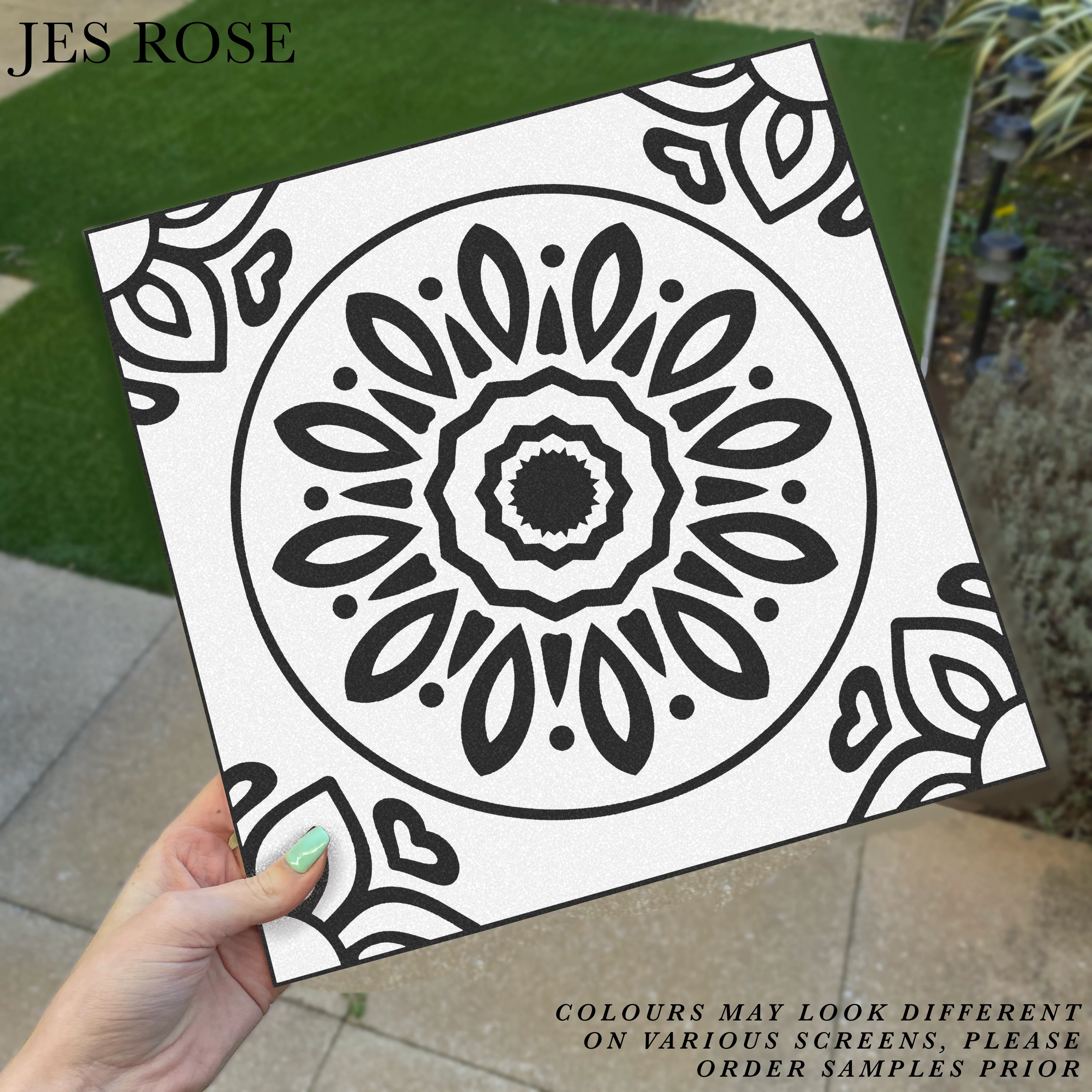 French Black (Large) Premium Peel & Stick Tiles