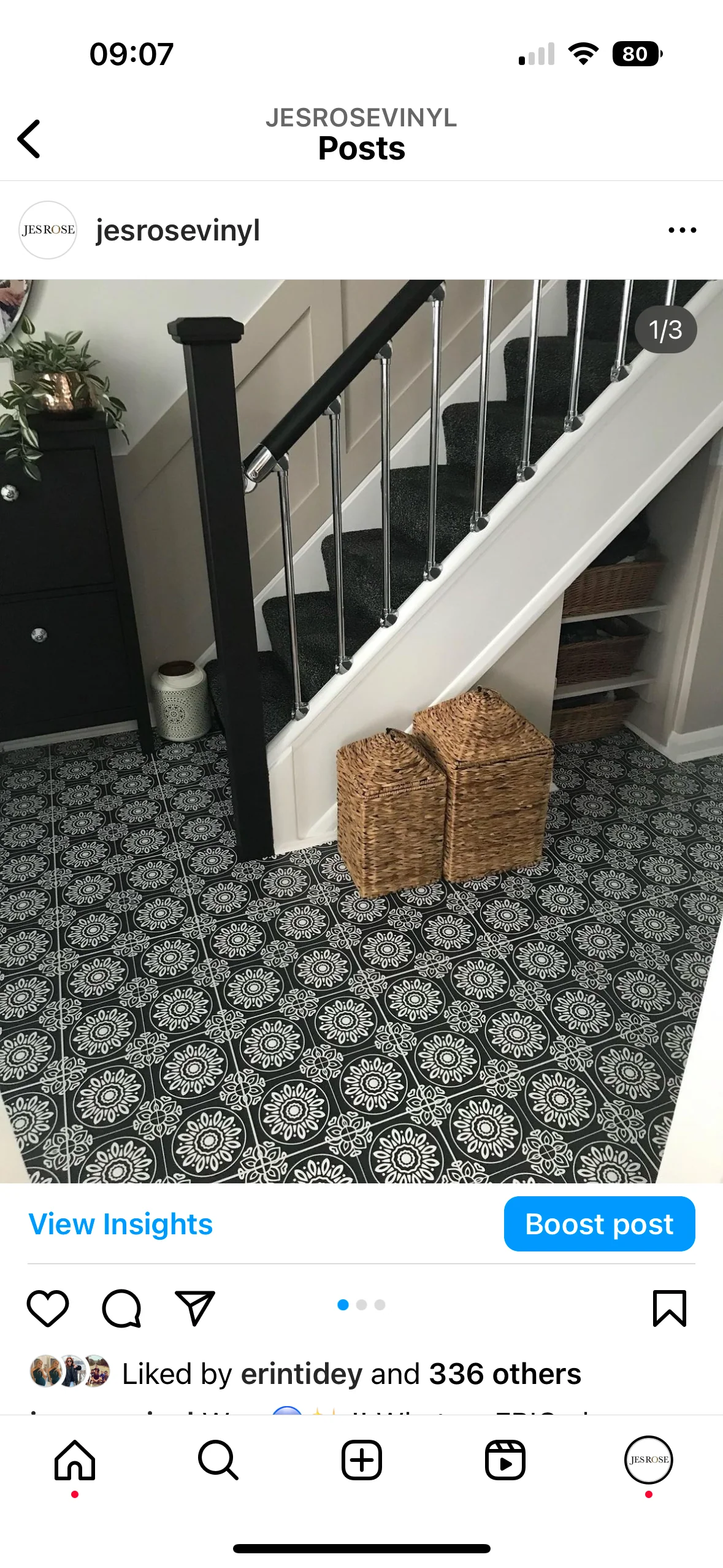 French Black & White (Small) Premium Peel & Stick Tiles - Image 2