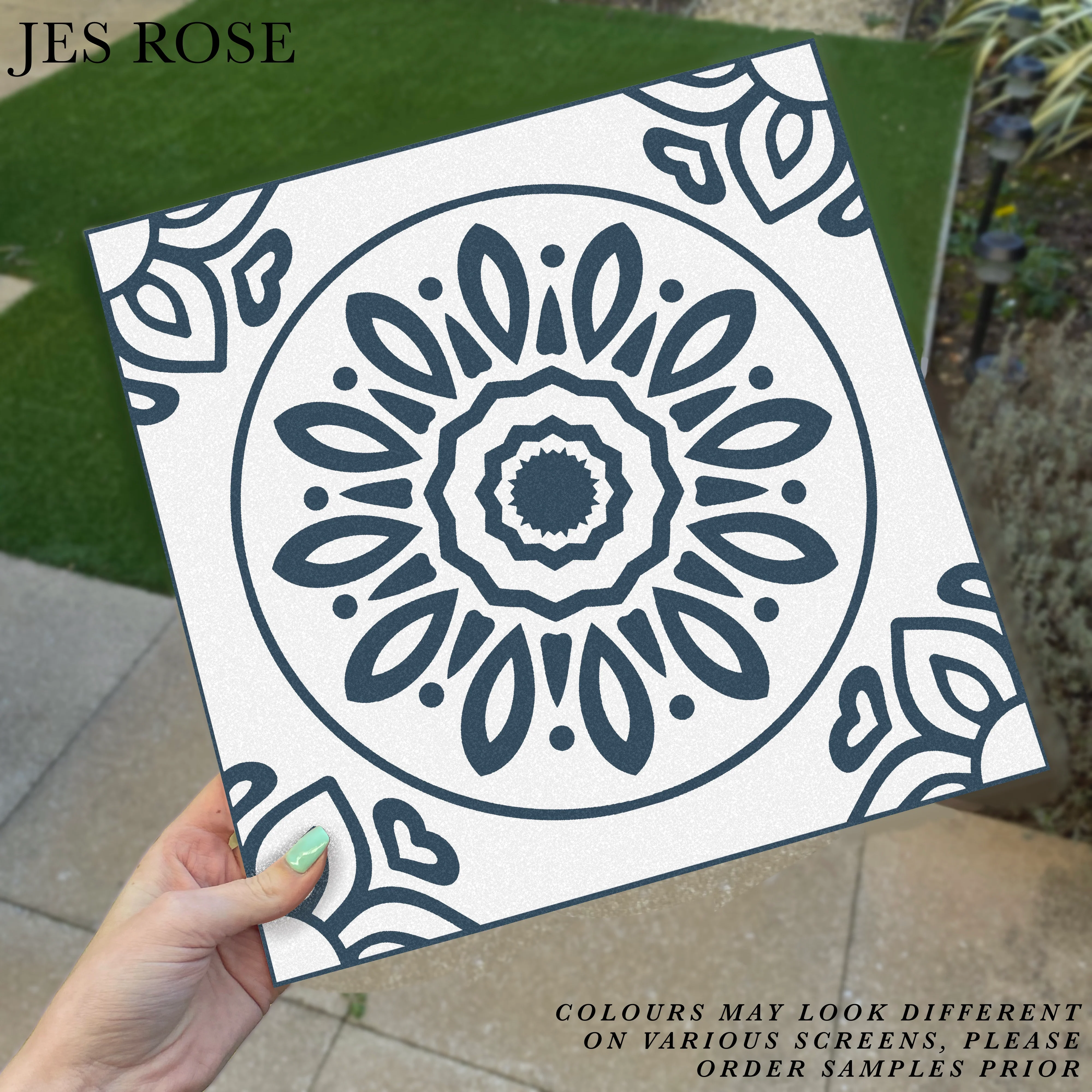 French Navy (Large) Premium Peel & Stick Tiles
