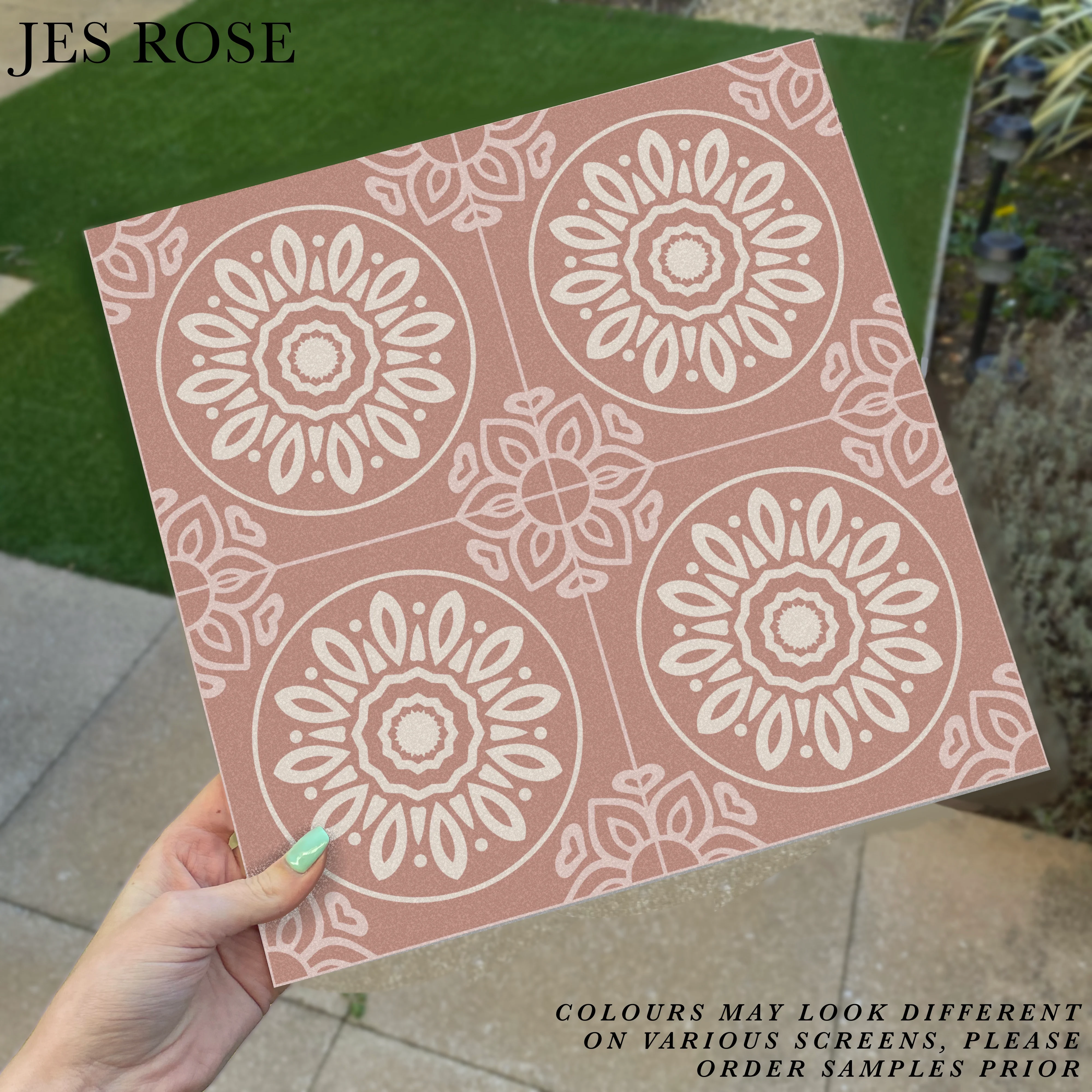 French Pink & Cream (Small) Premium Peel & Stick Tiles