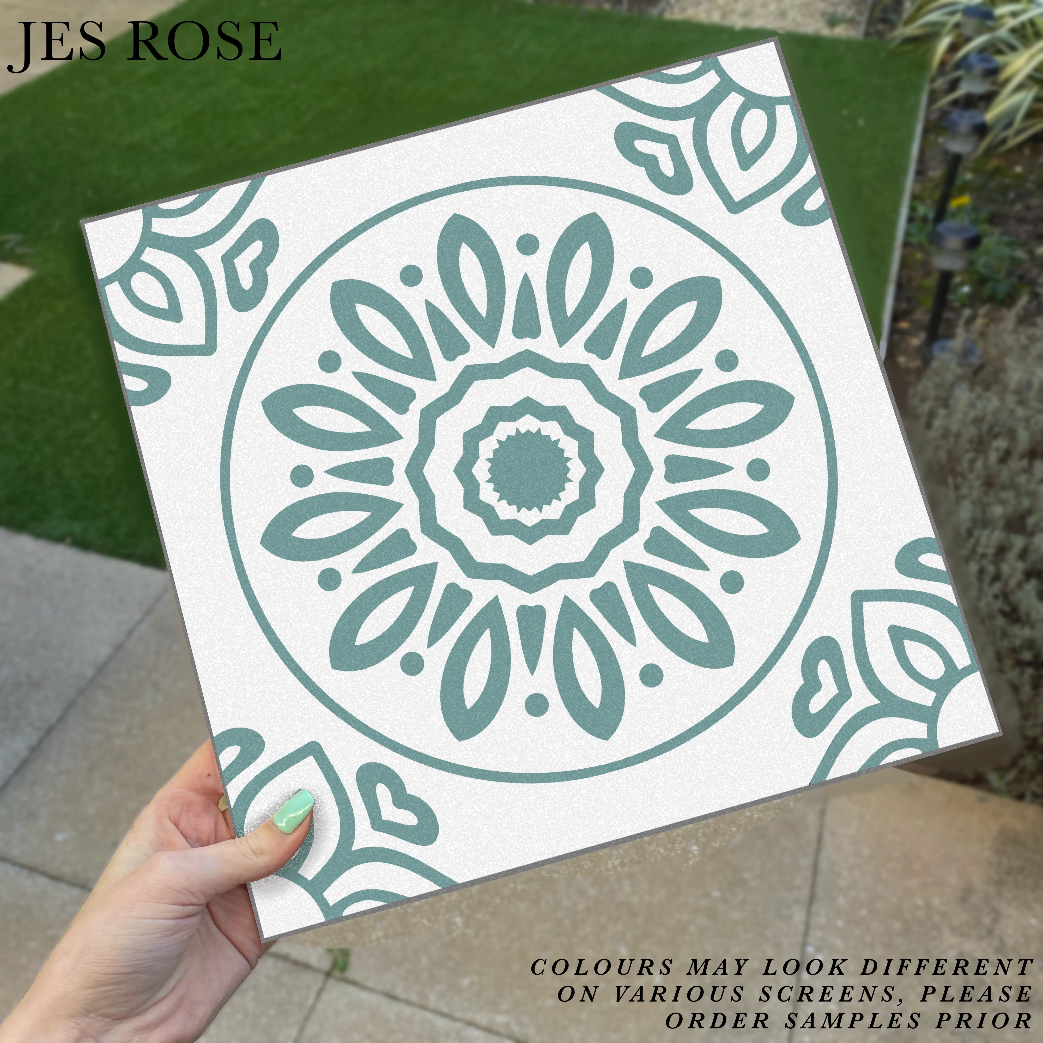 French Teal (Large) Premium Peel & Stick Tiles