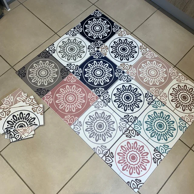 French Teal (Large) Premium Peel & Stick Tiles - Image 4