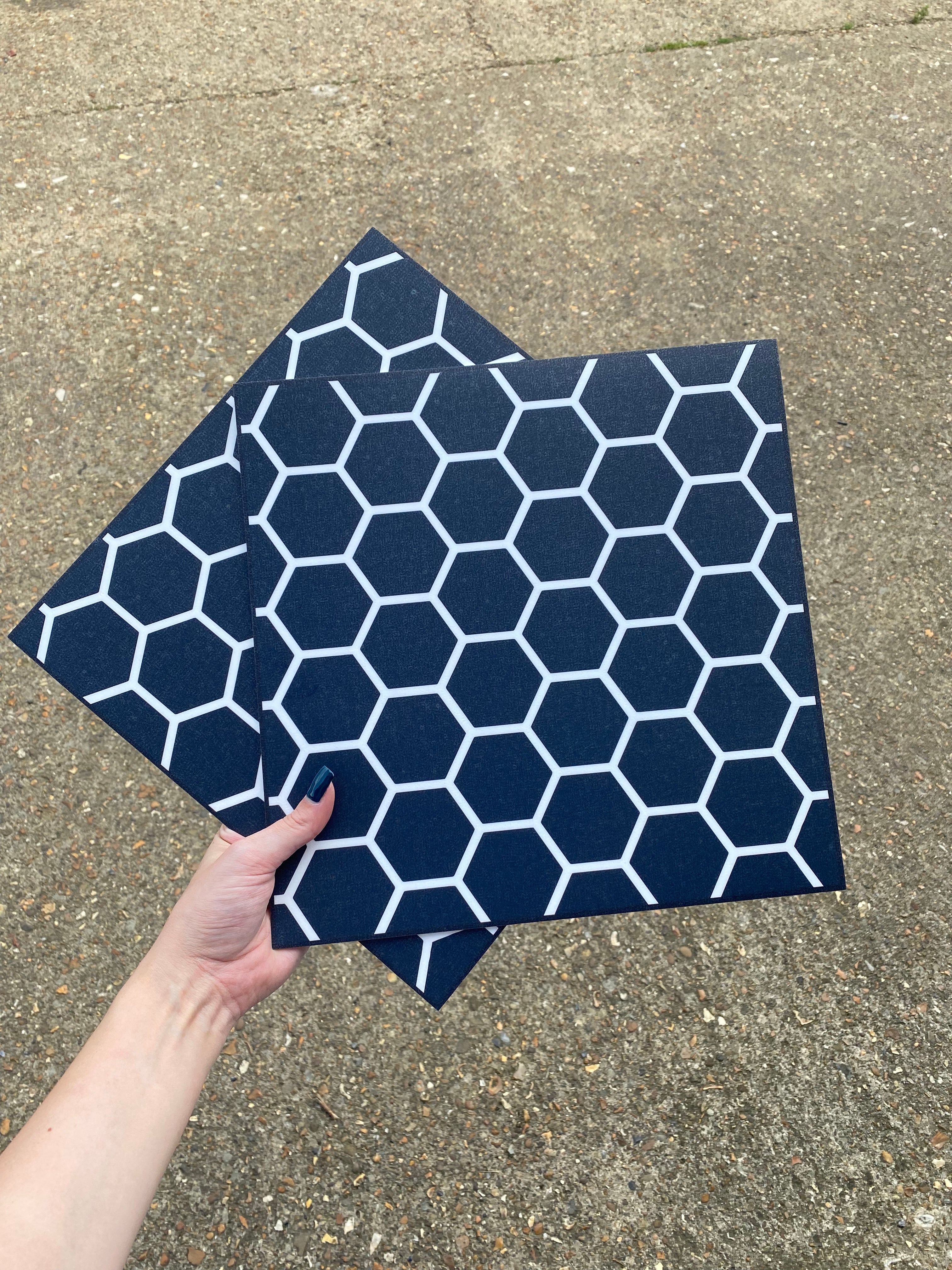Hexagon Black Premium Peel & Stick Tiles - Image 2