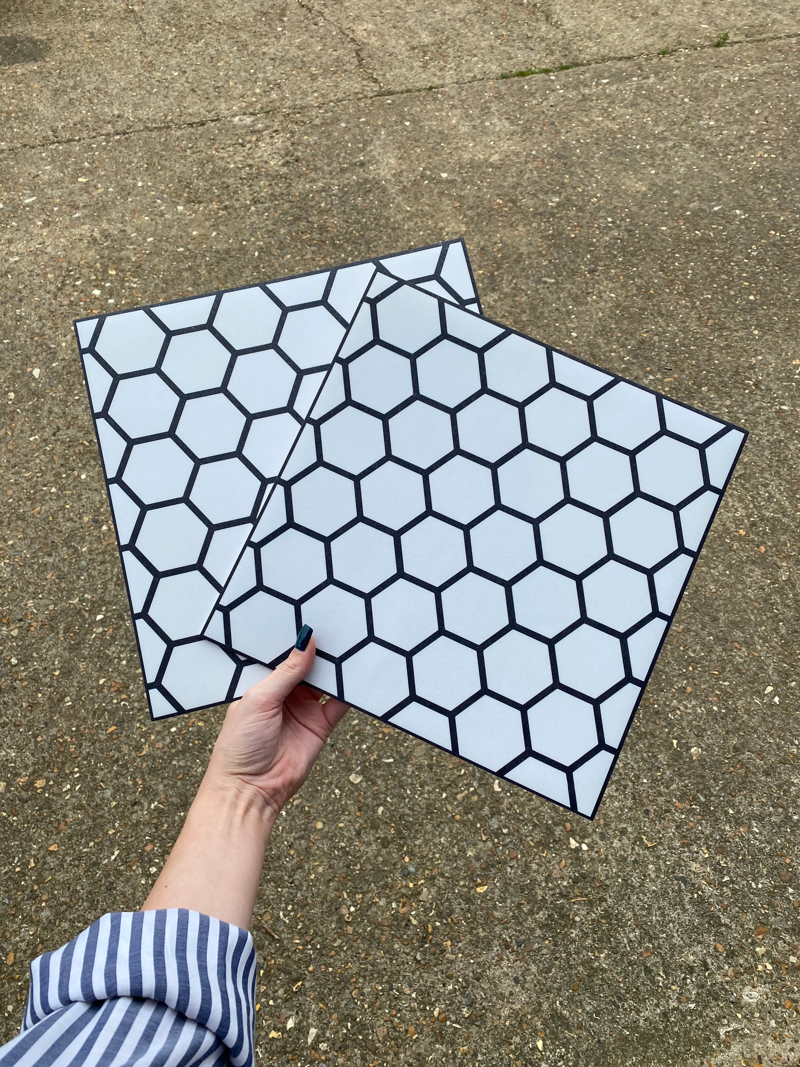 Hexagon Grey Premium Peel & Stick Tiles - Image 2