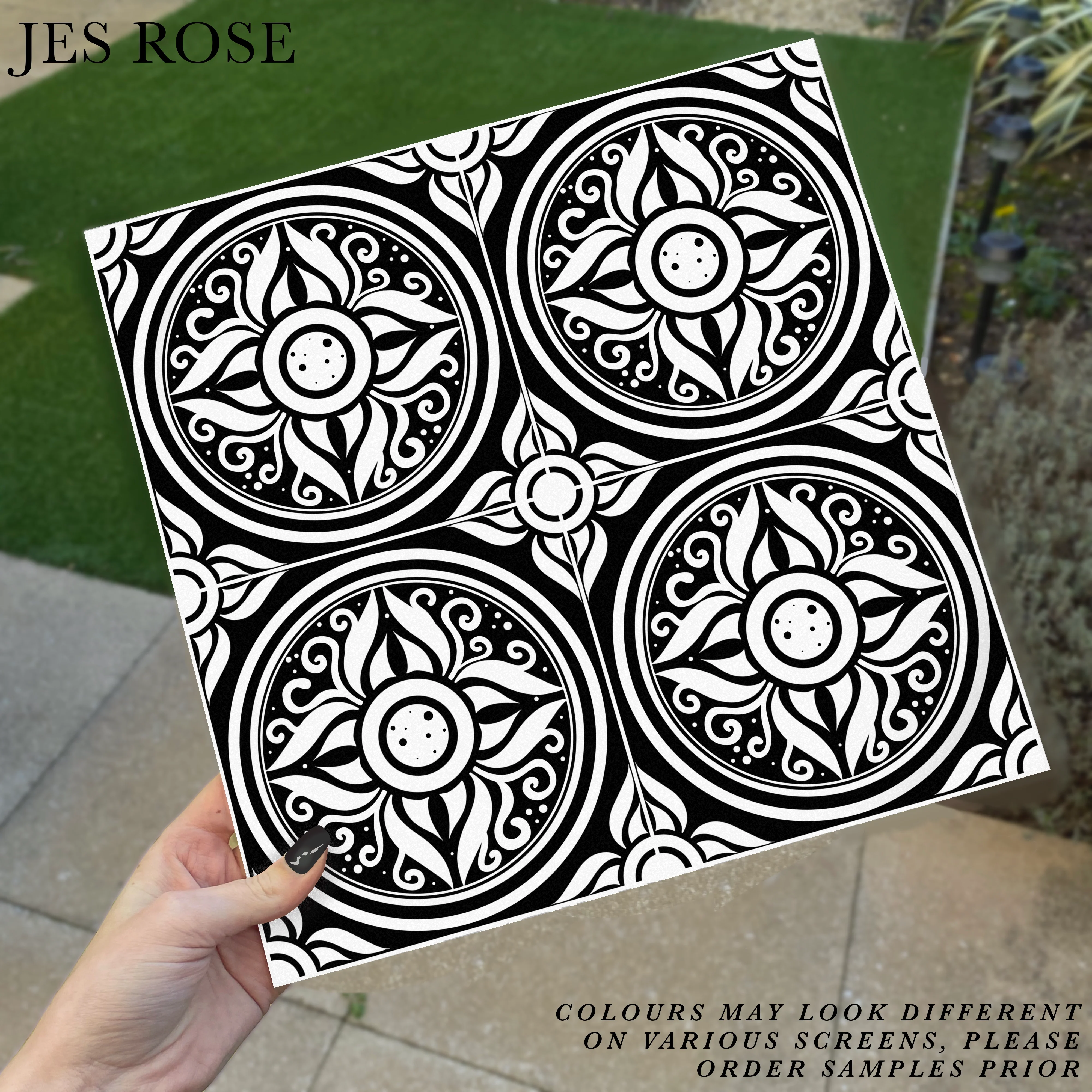 Lisbon Black & White Premium Peel & Stick Tiles