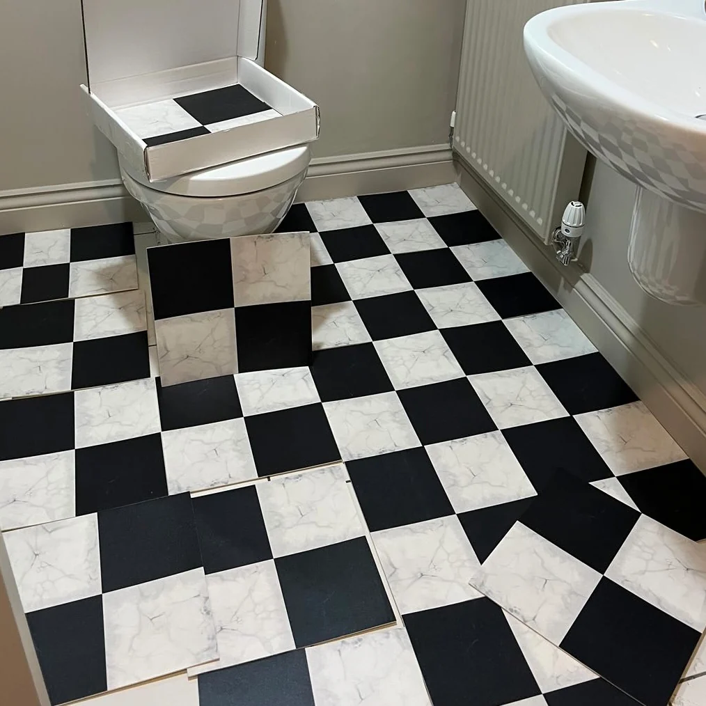Marble Checked Premium Peel & Stick Tiles