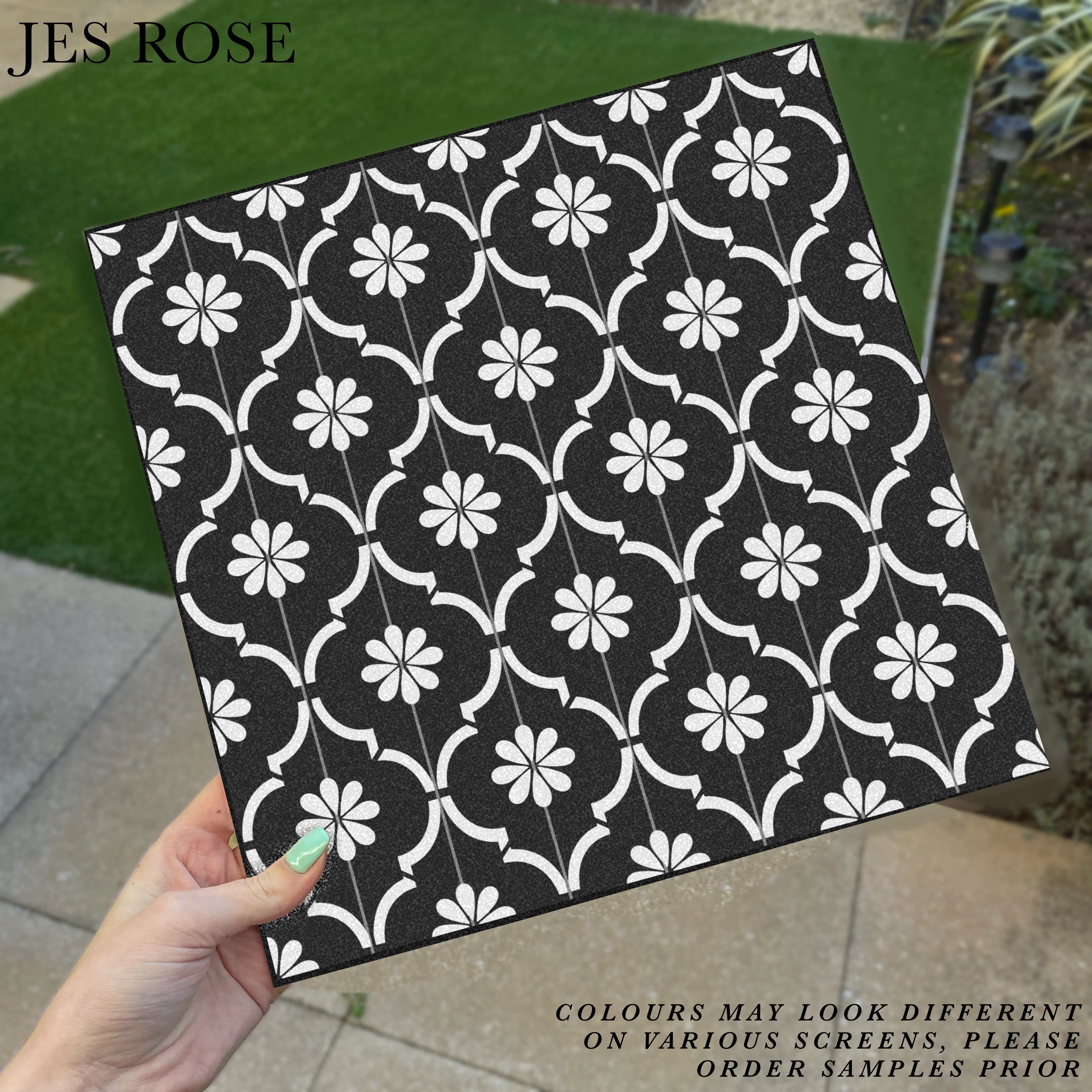 Moroccan Jannah Black Premium Peel & Stick Tiles