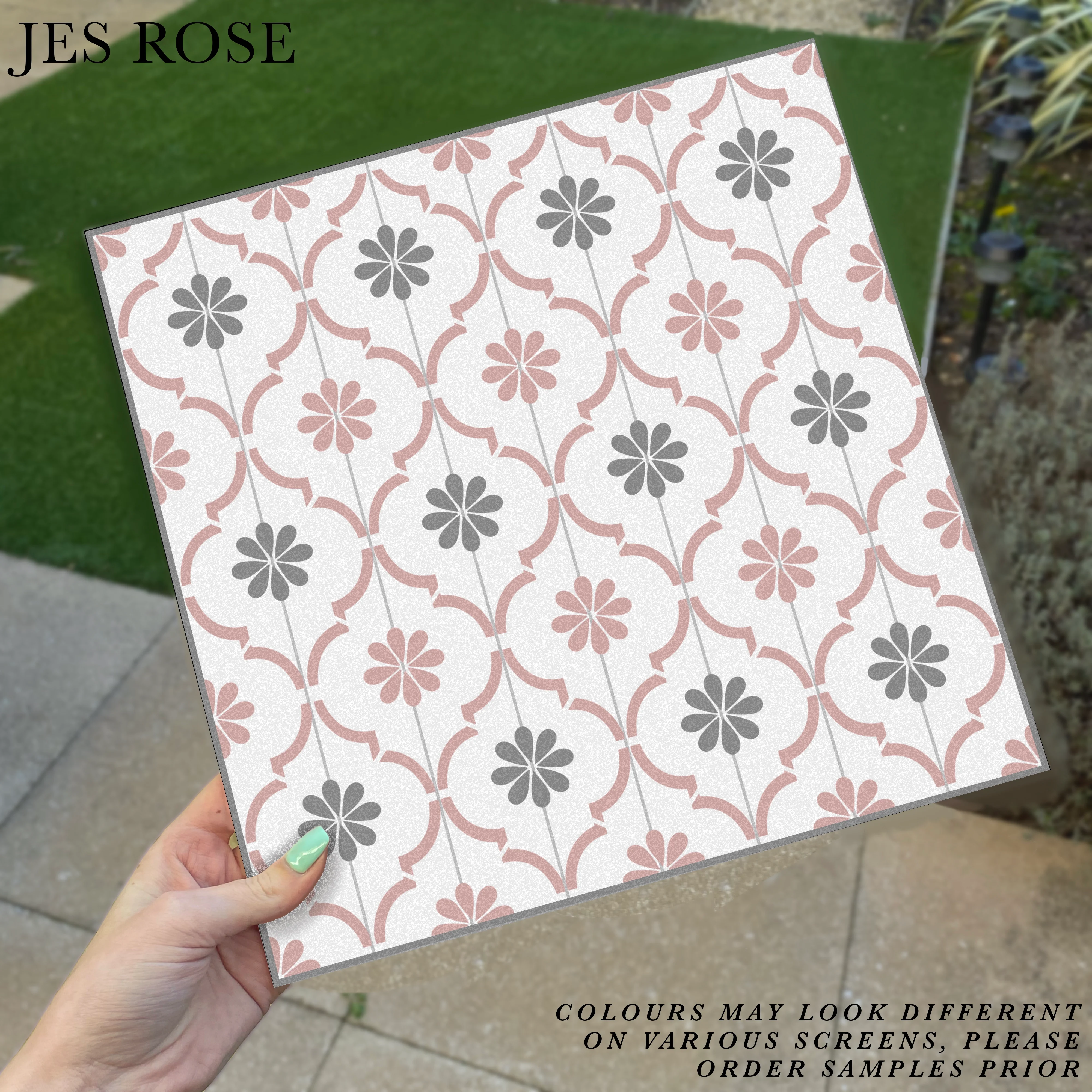 Moroccan Jannah Pink & Grey Premium Peel & Stick Tiles