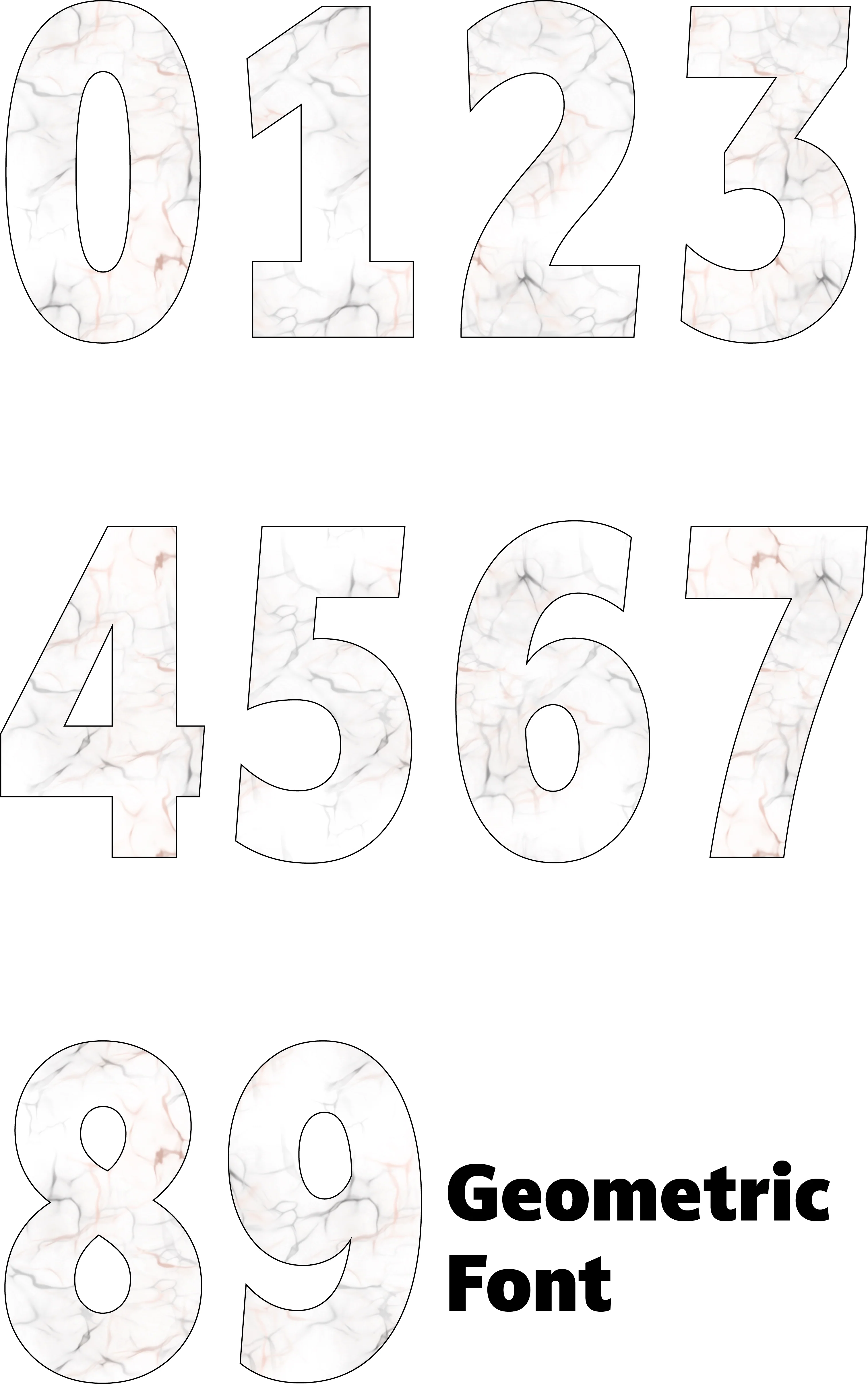 Muted Marble Number Decal - Image 3