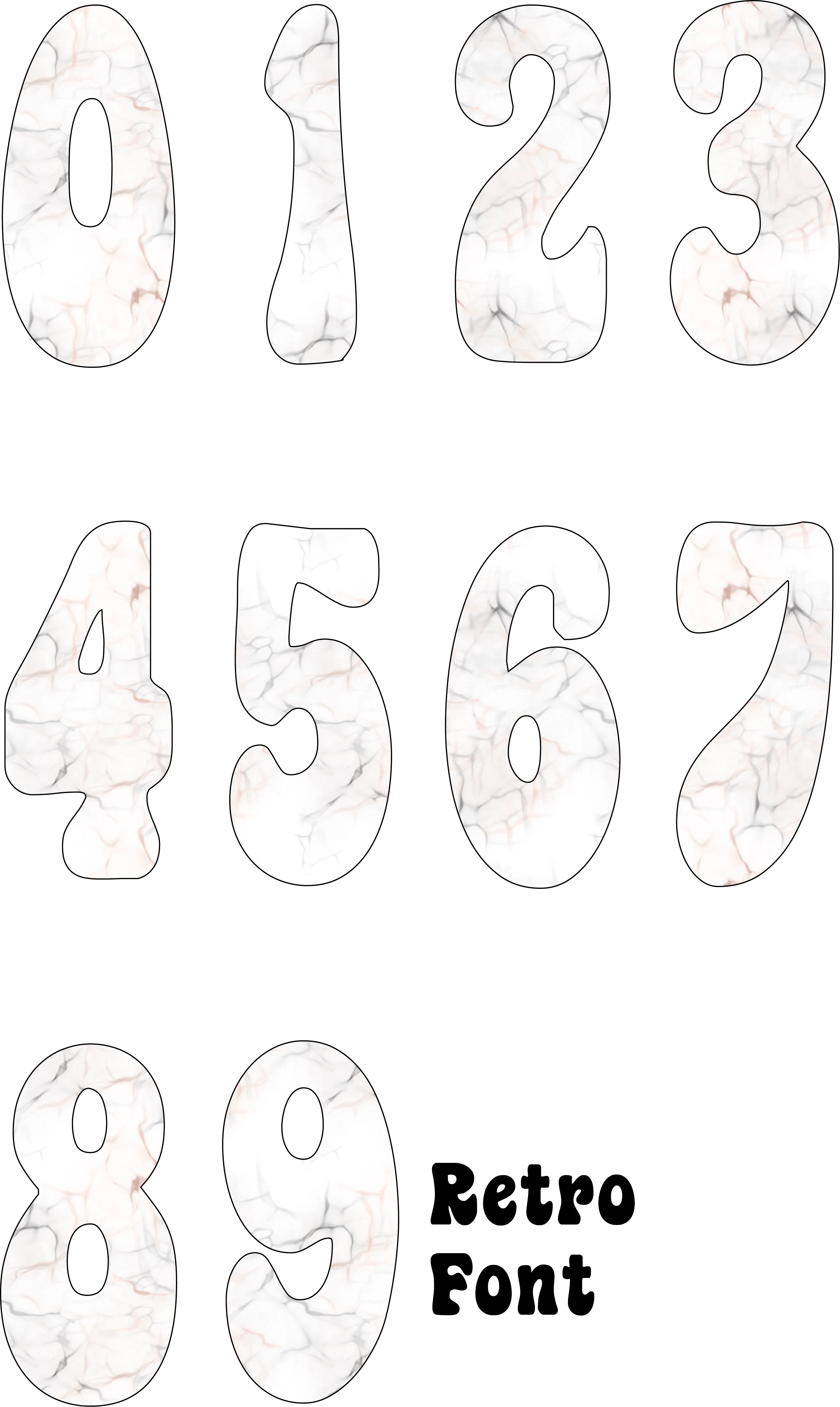 Muted Marble Number Decal - Image 4