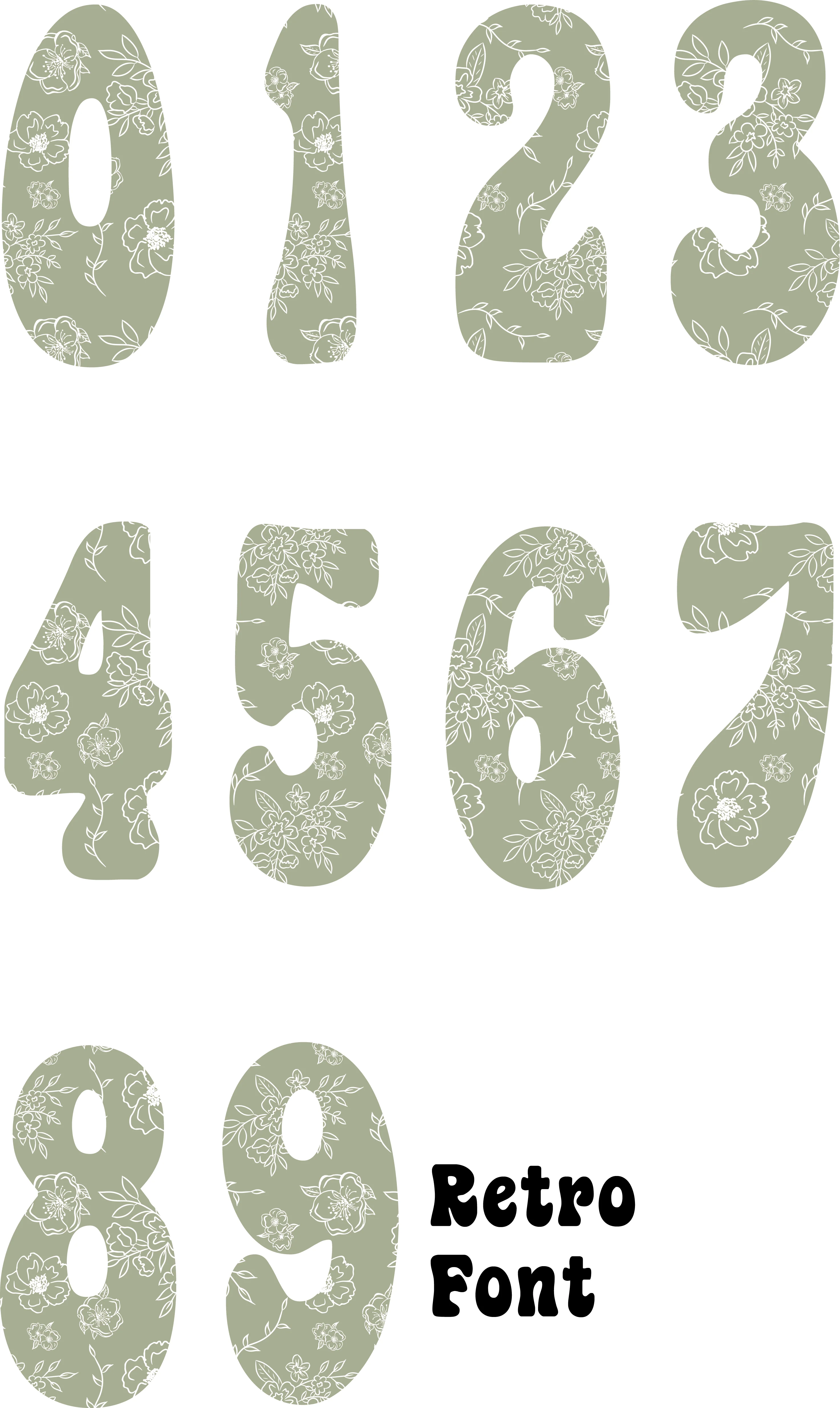 Petal Line Drawing Sage Number Decal - Image 4
