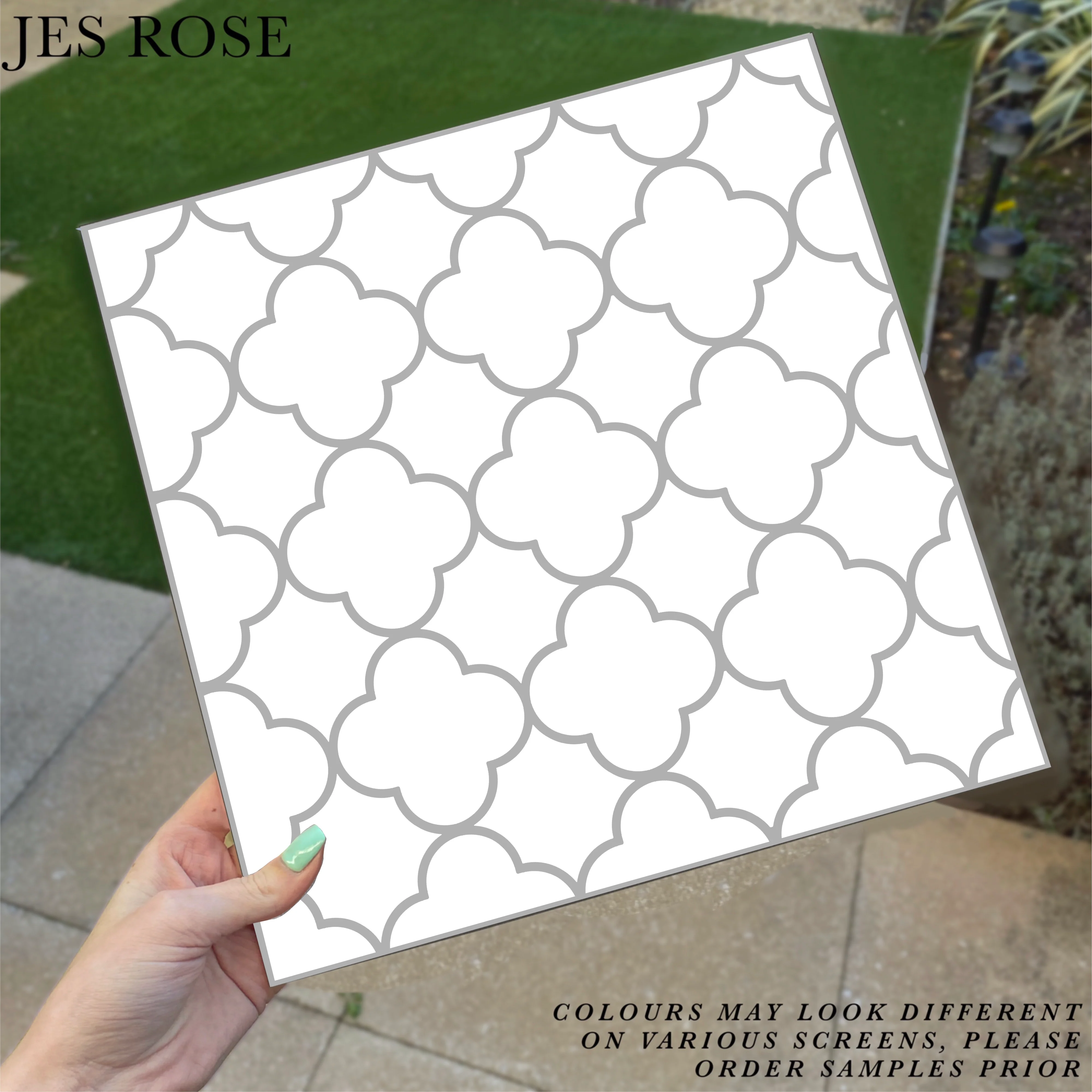 Quatrefoil Grey Premium Peel & Stick Tiles