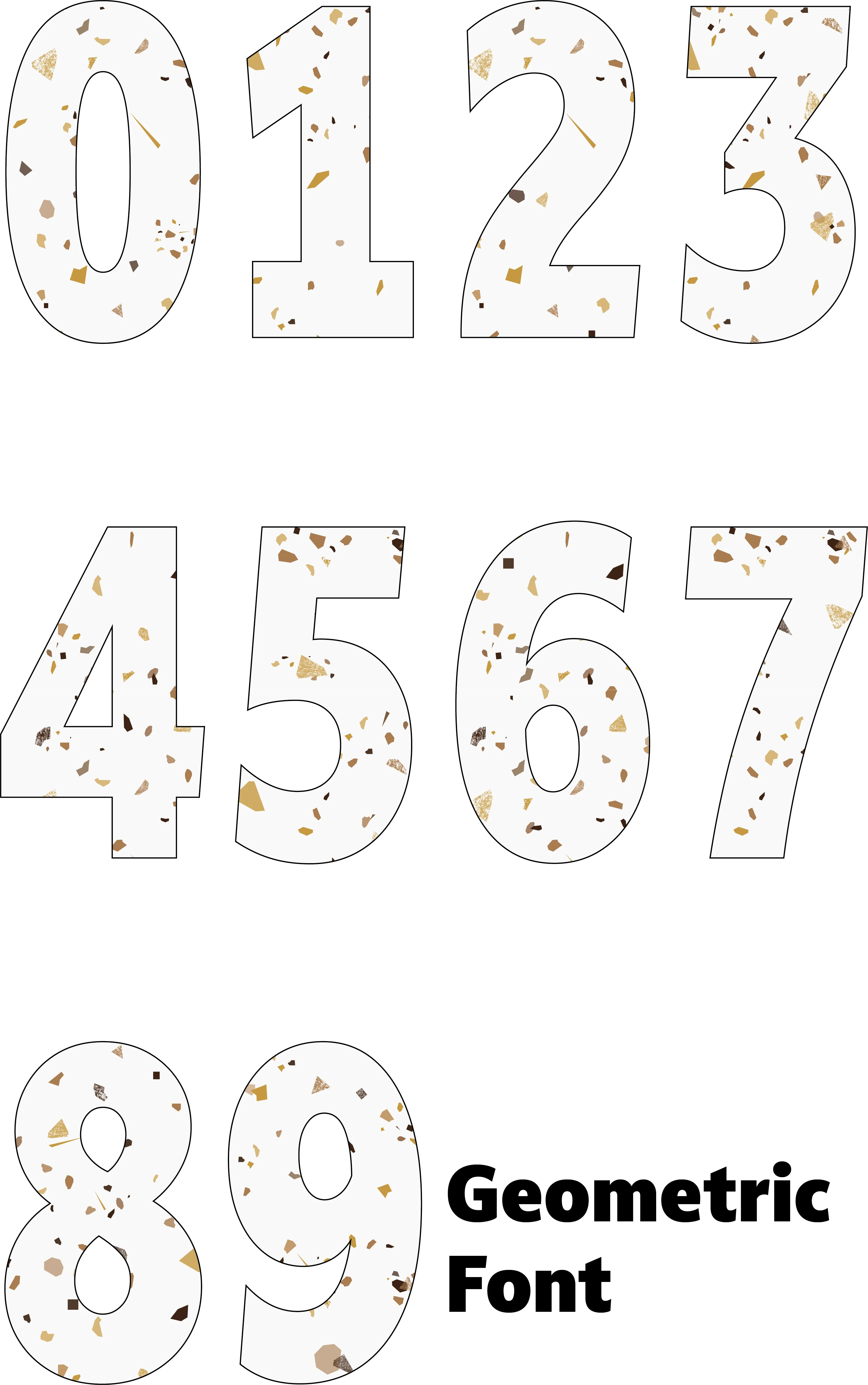 Terrazzo Gold Number Decal - Image 3