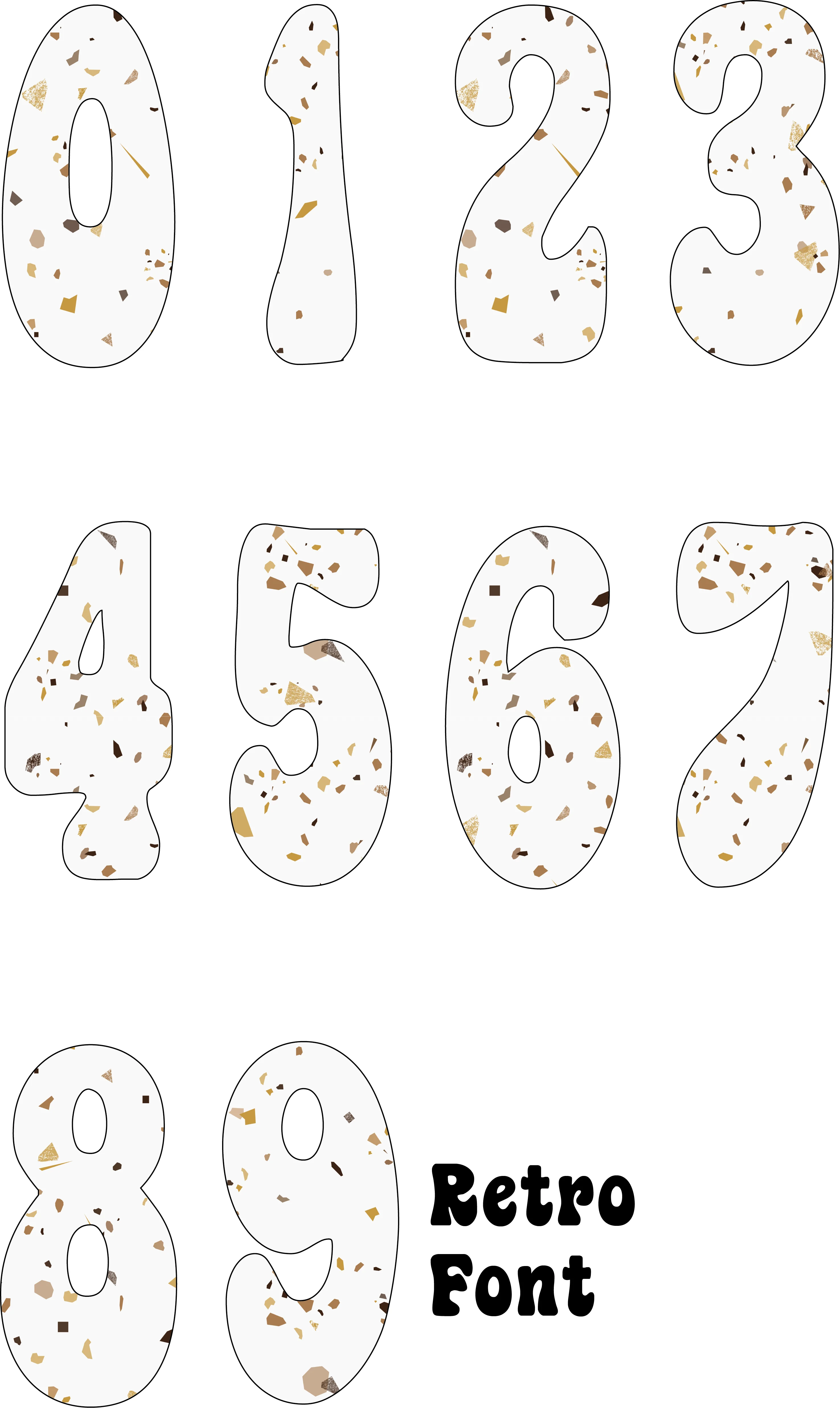 Terrazzo Gold Number Decal - Image 4